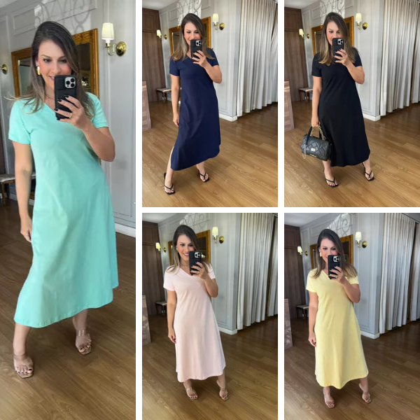 Vestido Linda Manga Curta - COMPRE 1 LEVE 5