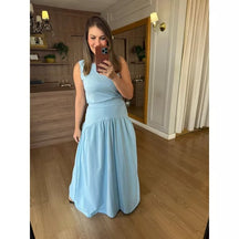 CONJUNTO REGATA E SAIA MALHA DE ALGODÃO CAMILA