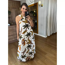 VESTIDO VISCOLINHO ESTAMPADO LONGO